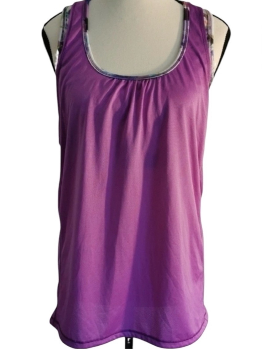 Reebok Purple Scoop Neck Racer Back Athletic Tank Top
